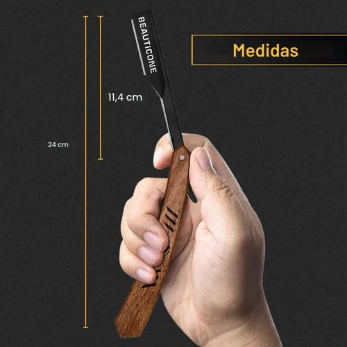 Miniatura 8 de Beauticone Navajas rectas para hombres, navaja de hoja recta con 100 cuchillas de un solo filo, acero inoxidable, navaja de barbero para el afeitado