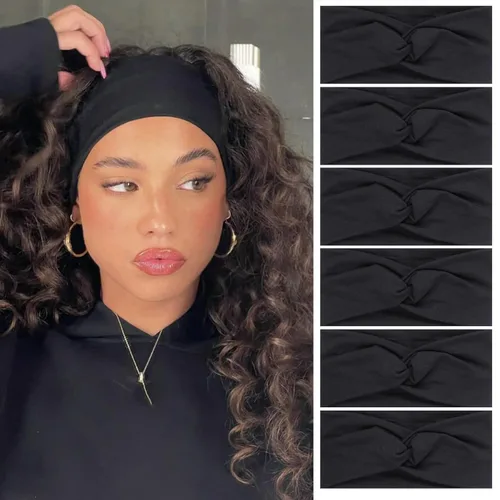 Miniatura 30 de XTREND 6 piezas de diademas para mujer, bandas elásticas cruzadas torcidas, diademas para yoga, entrenamiento, antideslizantes, suaves