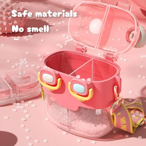 Miniatura 7 de Two Drink - Botella de agua para niños con pajilla, bonita estética, de gran capacidad, taza de dos capas para niñas, estudiantes, niños, escuela