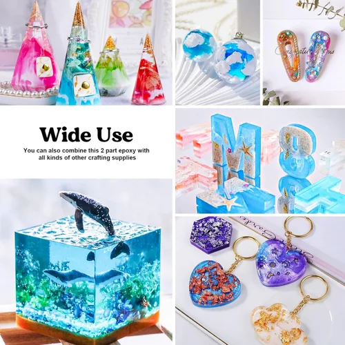 Miniatura 4 de LET'S RESIN Resina Epoxi Sin Burbujas, Kit de Resina Cristalina Transparente de 23oz para Manualidades, Joyería, Arte, Fundición, Kit de Arte DIY