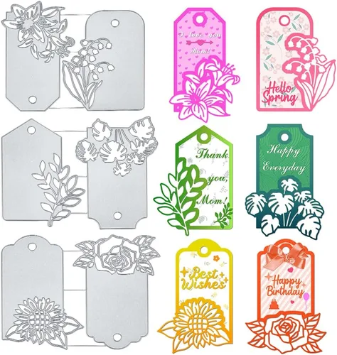 Miniatura 9 de INFUNLY Palabras sellos y troqueles de corte de vacaciones y sellos transparentes para hacer tarjetas, bricolaje, álbumes de recortes, decoración