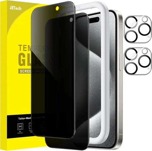 Miniatura 18 de JETech - Protector de pantalla de privacidad para iPhone 17 Pro de 6,3 pulgadas con protector de lente de cámara, película de vidrio templado