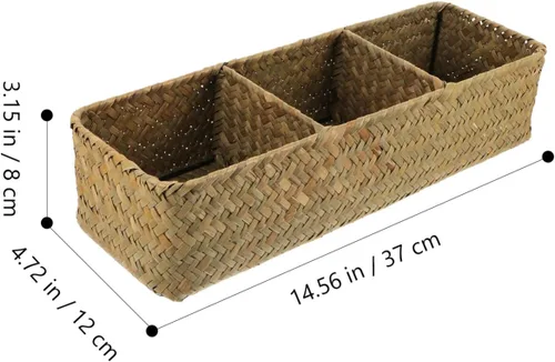 Miniatura 6 de FOMIYES Caja de almacenamiento tejida de 3 piezas, organizador tejido para el hogar, organizador de artículos diversos para el hogar, organizador