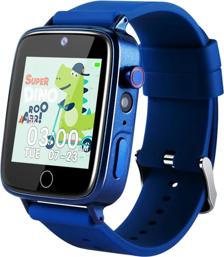 ZUODUN Reloj Inteligente para Niños con Alarma, Reloj para Niños Juguetes para Niños de 8-12 Años con Cámara Calculadora Linterna, Relojes Azul