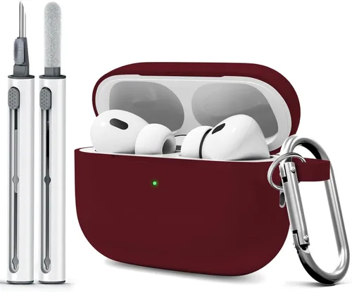 Miniatura 10 de Funda para AirPods Pro 2 con kit de limpieza, compatible con Airpods Pro de 2ª/1ª generación (cable USB-C) con llavero para mujeres y hombres, azul