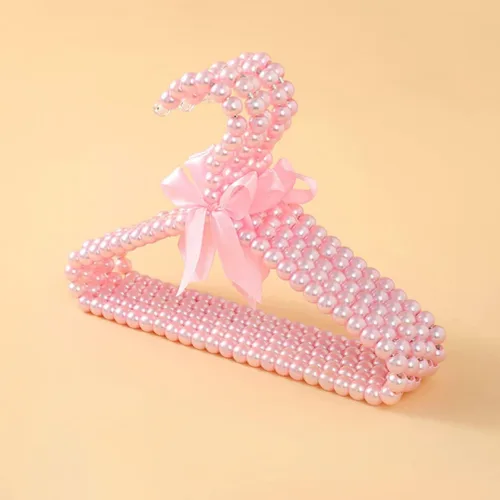 Miniatura 6 de Toddmomy Perchas para bebés, 5 piezas de perlas, perchas para ropa con cuentas, perchas para ropa de vestir y pantalones, perchas para armario