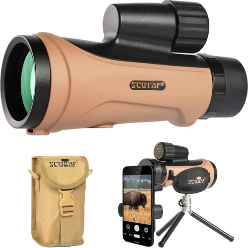 Telescopio monocular de 12 x 50 - FMC a prueba de niebla, IP67 impermeable telescopio de mano - fase BAK4 y prisma recubierto dieléctrico - Juego de