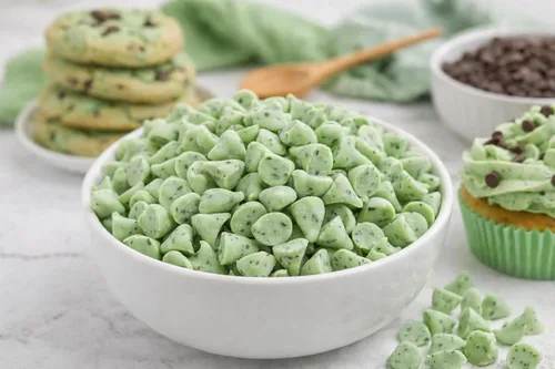 Miniatura 4 de Chips para hornear de menta verde – Bolsa resellable a granel de 1/2 lb Mini chips de caramelo de menta para galletas, brownies, postres