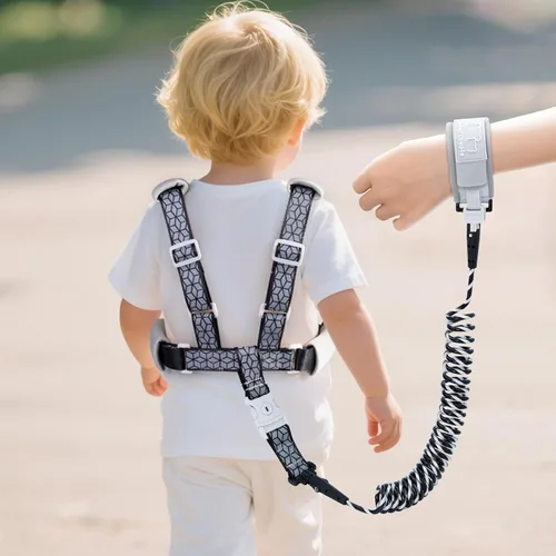 Miniatura 2 de Correa para niños pequeños y arnés ajustable 4 en 1 antipérdida Correa de seguridad reflectante con enlace de muñeca para niños, niñas y niños