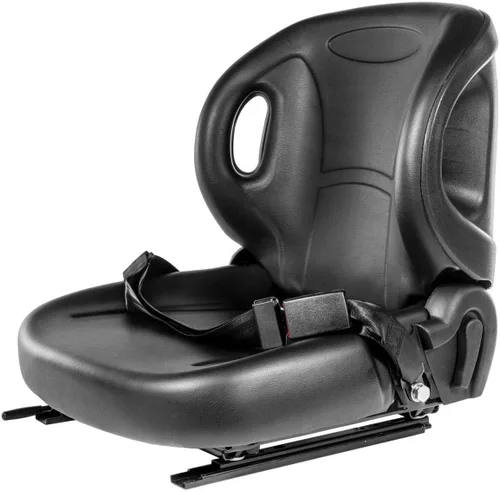 Stark USA Asiento universal de repuesto para montacargas mecánico con suspensión de asiento ajustable, Clark Cat Toyota, asiento curvado, color