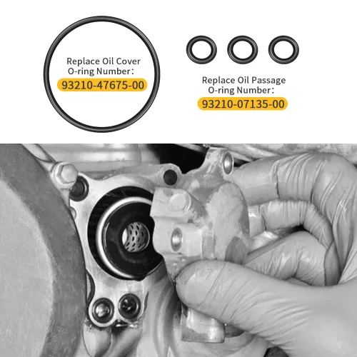 Miniatura 4 de Junta de juntas tóricas de cubierta de filtro de aceite Repalces para 93210-07135-00 932102575500 compatible con Yamaha YZ400 YFZ450 YFZ450R/V/X/W
