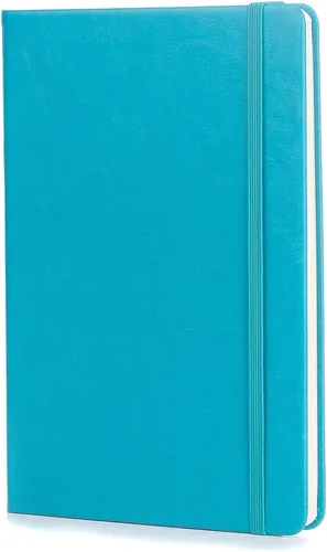 Miniatura 2 de Guissi Cuaderno clásico de cuadrícula de puntos, tapa dura A5, papel grueso sin ácidos de 2.82 oz/m², con bolsillo interior fino, piel sintética