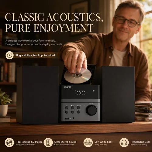 Miniatura 4 de Home CD Stereo Shelf System, 30W Micro HiFi System