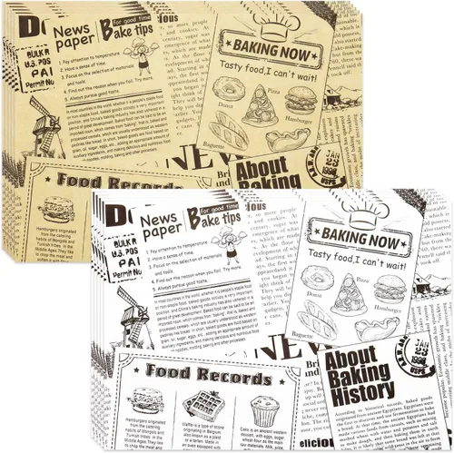 Miniatura 12 de 400 piezas de hojas de papel para alimentos, hojas de papel premium para delicatessen de 10"x10", resistentes al agua y a la grasa, forros a prueba