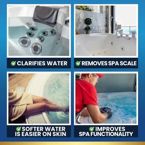 Miniatura 5 de ADIOS! Eliminador de Calcio de Agua Dura para Bañera de Hidromasaje con Clarificador de Sarro y Manchas, Suaviza, Trata y Reduce los Depósitos
