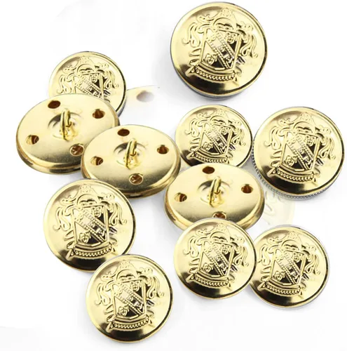 Miniatura 3 de Juego de 14 botones de metal para blazer, botones dorados para blazer, botones metálicos extraíbles sin costuras de 0.71 pulgadas y 0.91 pulgadas