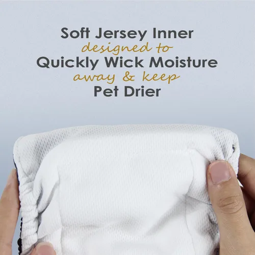 Miniatura 5 de wegreeco Pañales lavables para perros machos (patrón elegante), paquete de 3 (negro geométrico, M)
