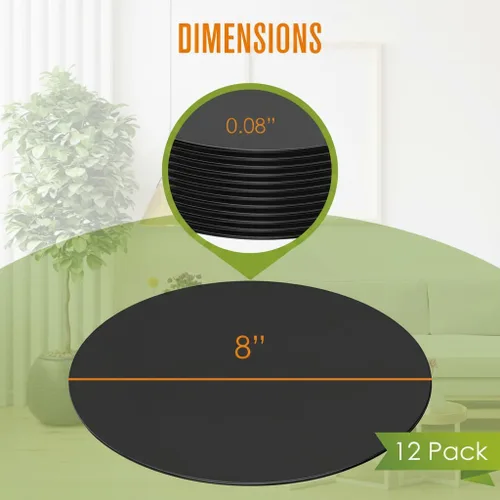 Miniatura 2 de Houseables Mirror Centerpieces for Tables, Round Mirrors for Centerpieces, Mirrored Trays, Round Table Plate Tray, Circle, Glass Charger, Wedding