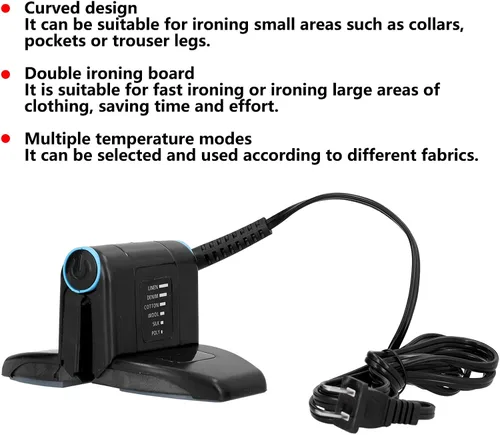 Miniatura 6 de Yosoo Mini plancha eléctrica antideslizante antiadherente de doble capa portátil mini cuello alto plancha eléctrica para viajes familiares US