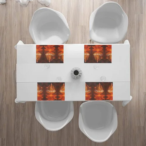 Miniatura 6 de Rectangular Placemats Set of 4, Heat Resistant Candy Castle Printed Kitchen Dining Table Mats