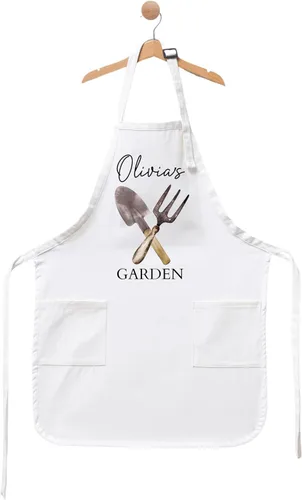 Miniatura 3 de Delantal de jardín personalizado con nombre: delantal de jardinería personalizado para mujeres, hombres y niños, delantal ajustable hecho a mano