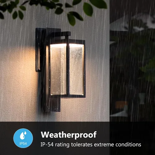Miniatura 3 de Lámparas modernas para exteriores del atardecer al amanecer, aplique de pared exterior de 15 pulgadas, luz de porche, lámpara de pared negra