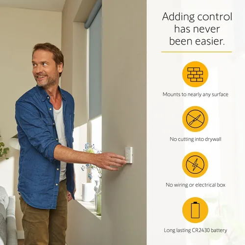 Miniatura 3 de Somfy Smoove 4 RTS Pure - Control de montaje en pared de 4 canales para persianas motorizadas, cortinas, persianas - Fácil instalación, no necesita