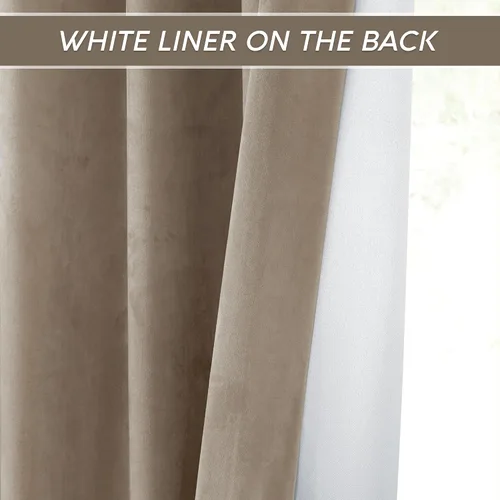 Miniatura 4 de RYB HOME Cortinas de terciopelo beige camello de 84 pulgadas, cortinas de ventana de 2 capas resistentes con cinta plisada, cortinas opacas