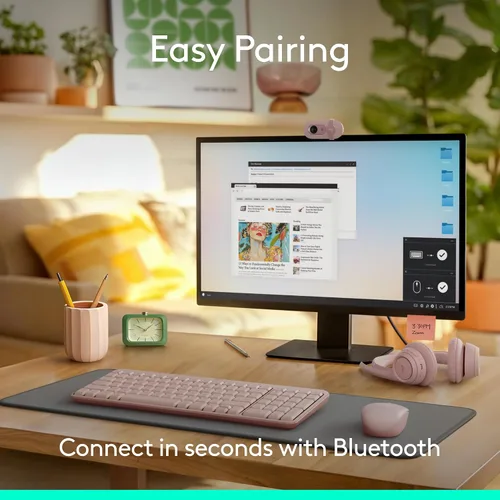 Miniatura 2 de Logitech MK250 Combo de Teclado y Ratón Inalámbrico Bluetooth: Conectividad Rápida y Fácil, Teclado Inalámbrico Compacto, Ratón Ambidiestro, Rosa