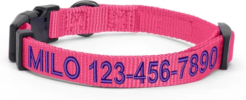 Miniatura 10 de Collar para mascotas Pawtitas, de 6 pies, suave, ajustable, color sólido, de nailon. El collar y arnés a juego para perros y cachorros, se venden