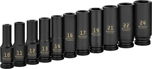 Miniatura 7 de Powerbuilt 647049 Juego de llaves de vaso de impacto profundo SAE de 6 Pt, 11 piezas, color negro