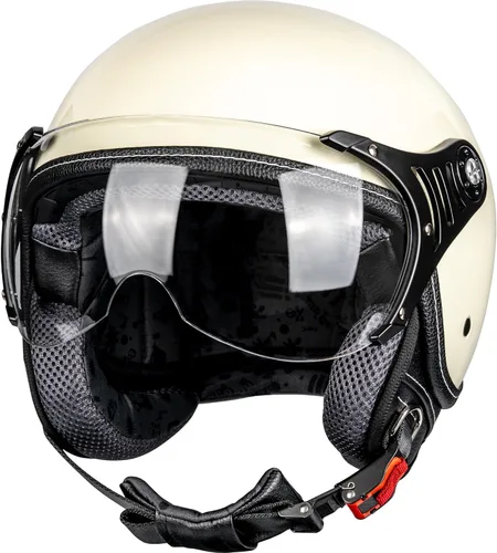Miniatura 7 de Yesmotor Casco de motocicleta 3/4 Casco retro de cara abierta Vespa para scooters con visera transparente para hombres y mujeres - Aprobado por DOT
