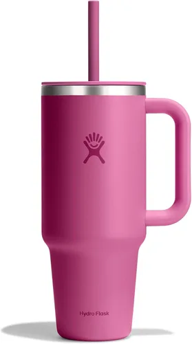 Miniatura 23 de Hydro Flask Vaso de Viaje con Asa, Tapa y Pajita - Acero Inoxidable Aislado en 24 Oz Aloe