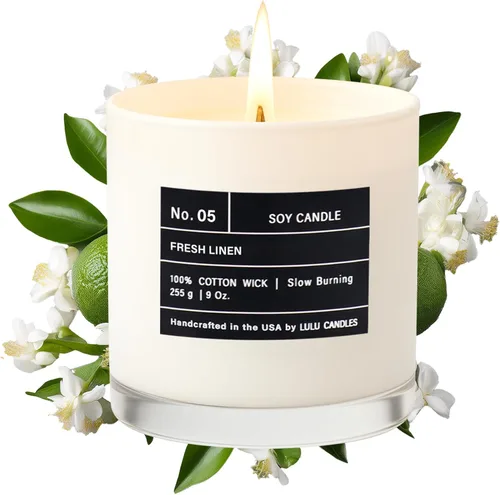 Miniatura 8 de Lulu Candles Sweet Pea, Jasmine & Apple Vela perfumada en tarro de soja de lujo Vertida a mano en los Estados Unidos Altamente perfumada