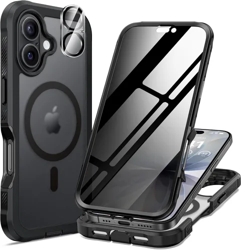 Miniatura 39 de seacosmo para iPhone Air Funda, Carcasa Completa con Protector de Privacidad de Vidrio Templado 9H Integrado y Protector de Lente de Cámara