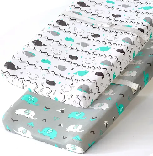 Miniatura 63 de Pack n Play Sheets, BROLEX 2 Pack Mini Crib Sheets,Stretchy Portable Fitted Playard Sheet Set, Convertible Playard Mattress Cover,Ultra Soft