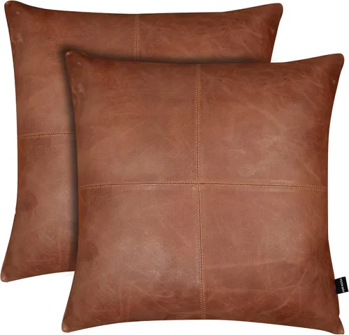 Miniatura 78 de Funda de almohada de piel de cordero – Funda de cojín decorativa para sofá – Fundas para sala de estar y dormitorio, 22 x 22 pulgadas – Paquete de 2