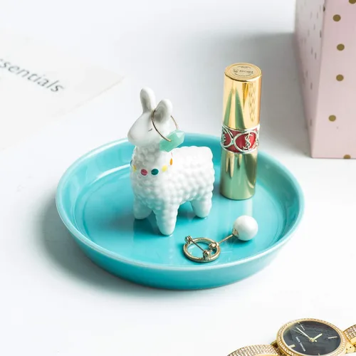 Miniatura 5 de WANYA Soporte de anillo de alpaca de cerámica para regalo del día de la madre, soporte de joyería de llama para mujer, decoración decorativa