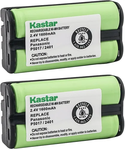 Kastar Batería inalámbrica (paquete de 2), Ni-MH 2.4V 1600mAh, repuesto para AT&T 2455 2440 2430 2402 2401 2400 batería de teléfono inalámbrico y