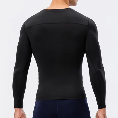 Miniatura 4 de Camiseta de compresión para hombre, de manga larga, atlética, para entrenamiento, camiseta deportiva activa, camiseta interior de ajuste seco