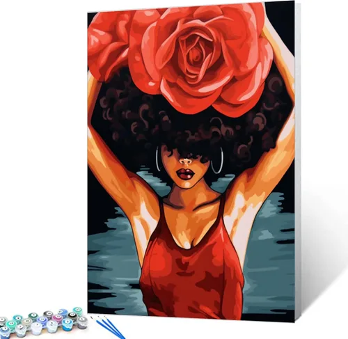 Miniatura 14 de Graffiti - Kit de pintura de retrato por números, 16 x 20 pulgadas, lienzo de pintura al óleo para niños, estudiantes, adultos principiantes