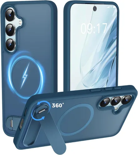 Miniatura 9 de Reukdnv Funda magnética para Galaxy S24 Ultra con soporte de metal duradero, protección contra caídas de grado militar, compatible con MagSafe