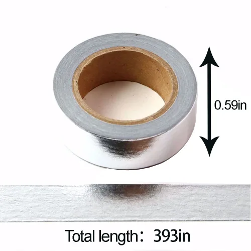 Miniatura 2 de Cinta Washi de lámina, juego de 2 rollos de 15 mm x 10 m (5/8" x 393 pulgadas) Cinta Washi, cinta adhesiva para manualidades, suministros de cinta