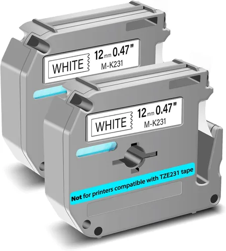Miniatura 8 de GREENCYCLE Compatible con Brother M231 M-K231 MK231 M-231 MK231s Cinta de etiquetas no laminadas de 0.47 pulgadas 1/2 pulgadas x 26.2 pies