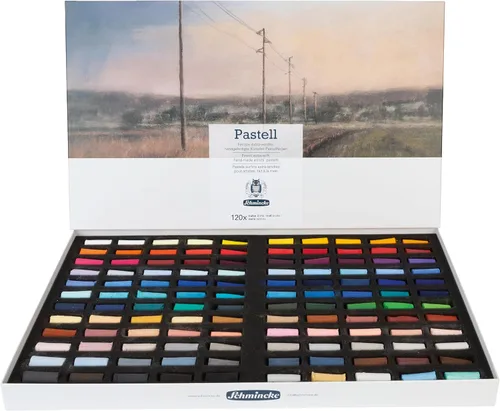 Miniatura 9 de Schmincke - Pastel, Set de 100 colores, 77 100 097, caja de madera con 100 lápices pastel, pasteles hechos a mano, brillante, terciopelo mate