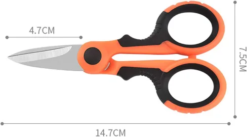 Miniatura 2 de Tijeras de pesca multiusos, herramientas de electricista de acero inoxidable dentadas para cortar alambre eléctrico, alambres de hierro, carne, aves