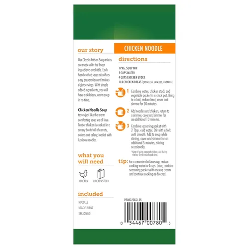 Miniatura 6 de Canterbury Naturals Mezcla de sopa artesanal, mezcla de sopa de fideos con pollo, sin OMG, hace 8 porciones, bolsa de 6.5 onzas (paquete de 3)