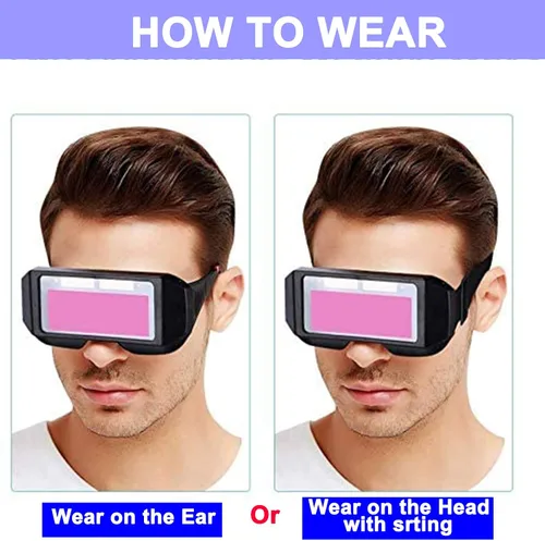 Miniatura 3 de Gafas de soldadura, gafas de soldadura con oscurecimiento automático solar, máscara de soldador de seguridad, casco con sombra ajustable, protección