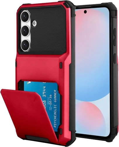 Miniatura 97 de Funda tipo cartera para Samsung Galaxy S22 Ultra con 4 ranuras para tarjetas de crédito a prueba de golpes, funda híbrida de protección reforzada