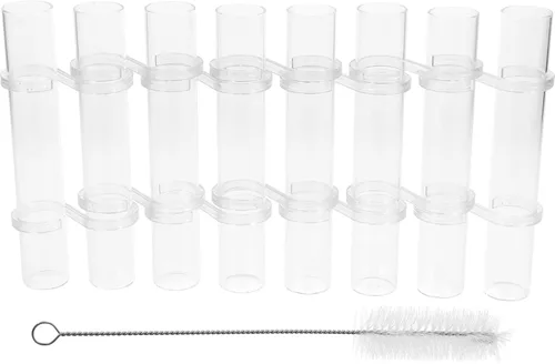 DOITOOL Jarrón de tubo de ensayo, 8 piezas, tubo de ensayo de vidrio, terrario, florero de vidrio transparente, maceta decorativa de tubo de ensayo,